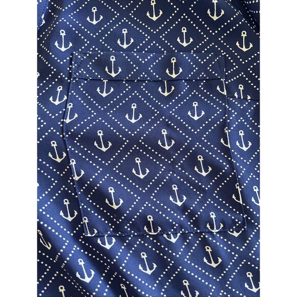 Express The Portofino Shirt Anchor Print Navy Size Large Beach Cruise Resort - Picture 7 of 13
